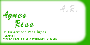 agnes riss business card